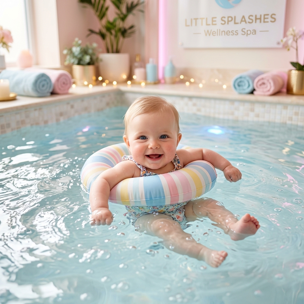 Bebé relajado en agua